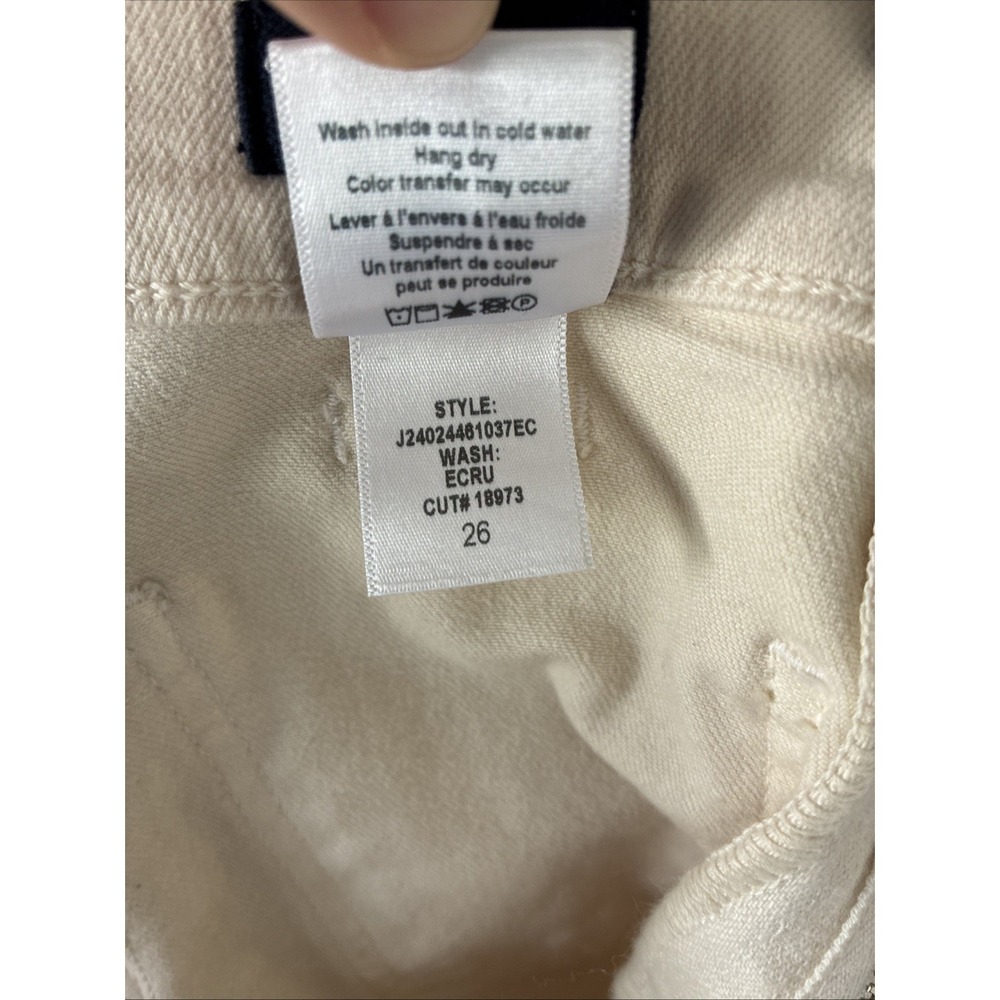 VERONICA BEARD Ecru Ivory Carson Ankle Flare High Rise Jeans Patch Pocket 26 - Picture 11 of 11